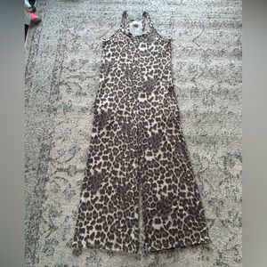 Leopard cropped jumpsuit NWOT